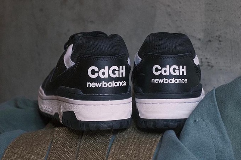 COMME des GARÇONS Homme New Balance 550 Collaboration Black Sneakers Release Images