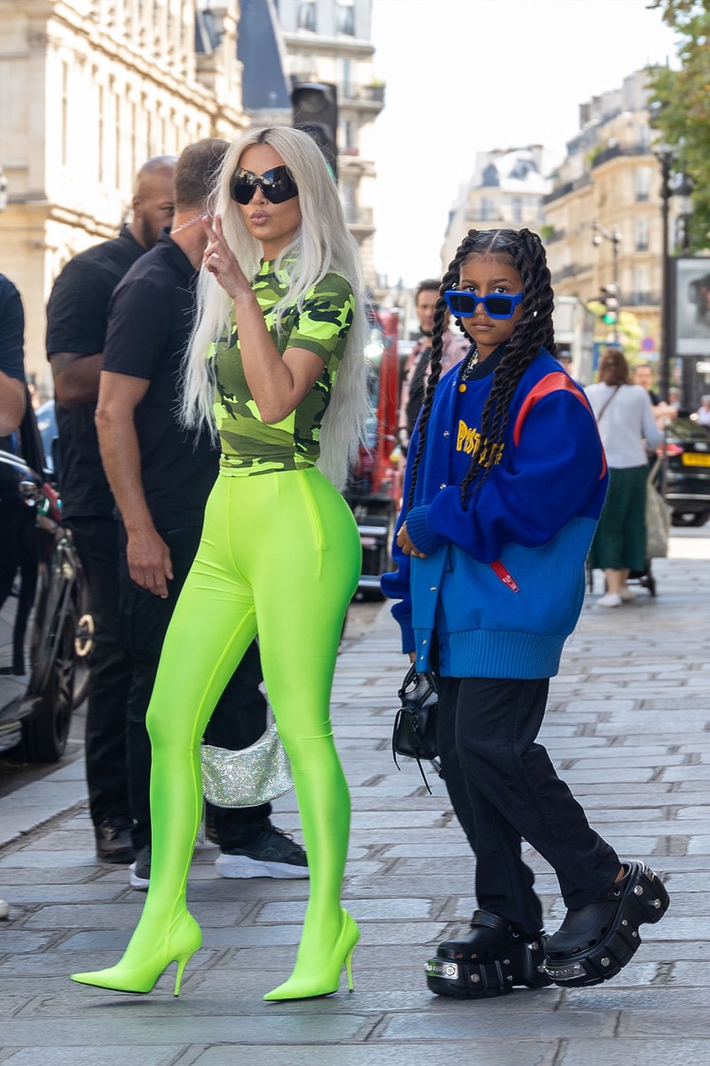 Kim Kardashian North West Paris Couture Fashion Week Street Style Kanye West Jacket Images