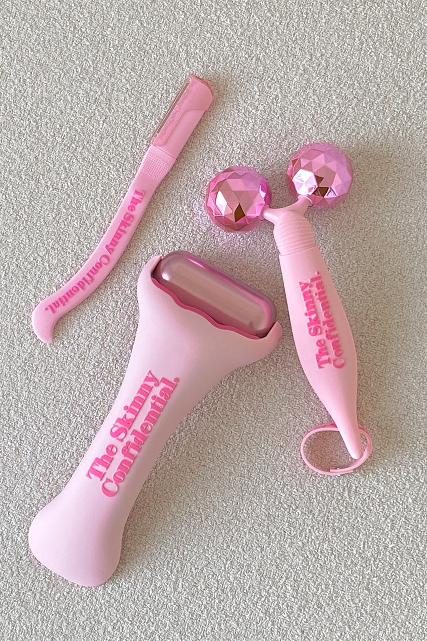 the skinny confidential pink balls facial massager ice roller lauryn evarts bosstick beauty skincare 