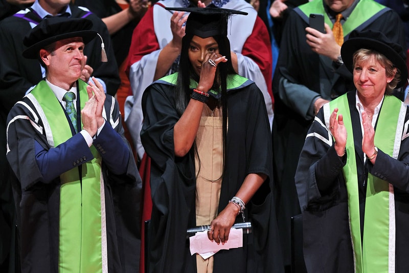 Naomi Campbell PhD Fashion University Creative Arts London Royal Festival Hall Ceremony Cap Gown