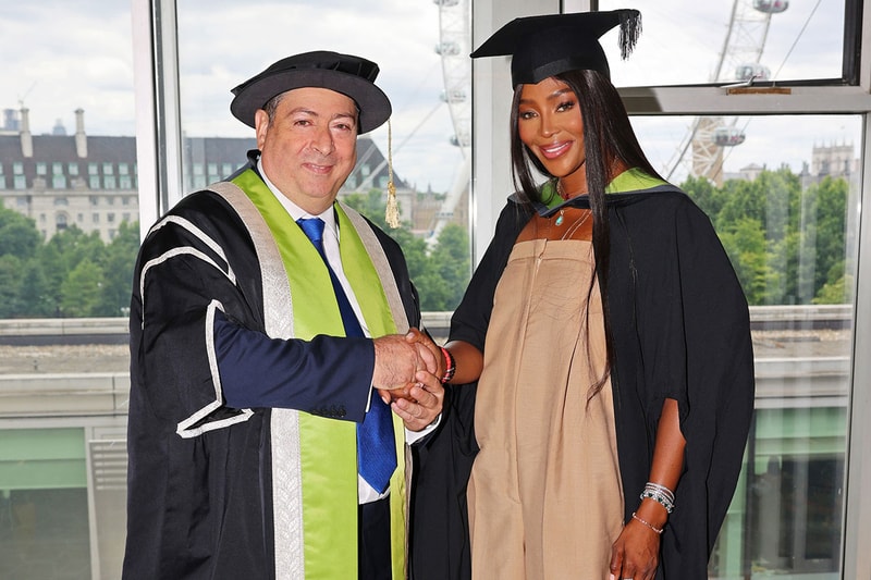 Naomi Campbell PhD Fashion University Creative Arts London Royal Festival Hall Ceremony Cap Gown