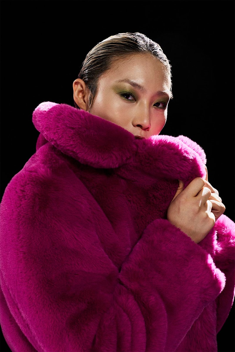 Apparis fall/winter 2022 bold escape faux fur jackets leather bomber jackets plaid overcoats puffer vests 