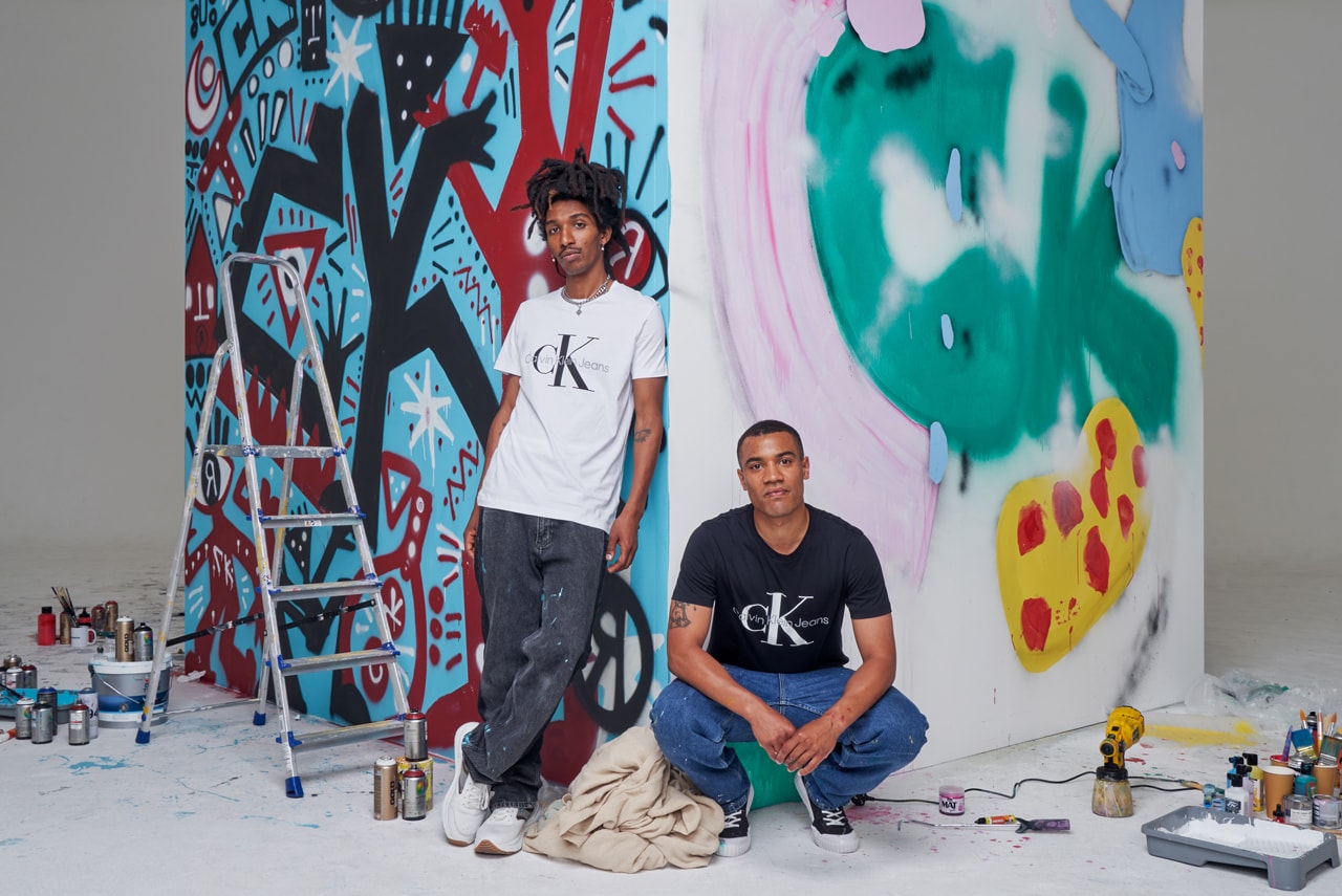 calvin klein ck monogram art design graffiti graphic t-shirt tees maite red alfie nakaash rafaella