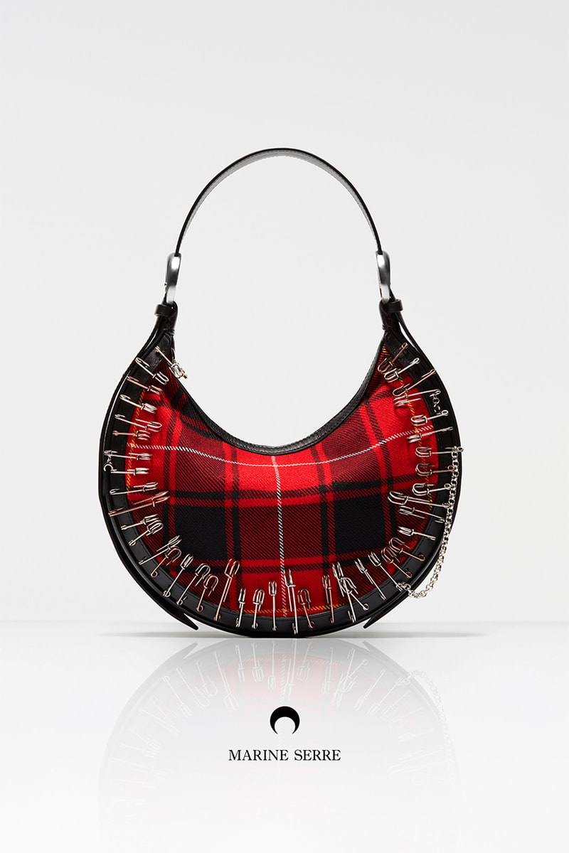 marine serre eclips handbag upcycled denim deadstock tartan sustainability