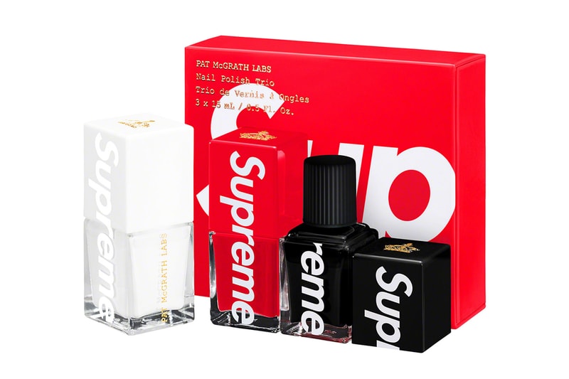 Supreme Pat McGrath Labs Fall Winter Nail Polish Trio Red Black White Release Info