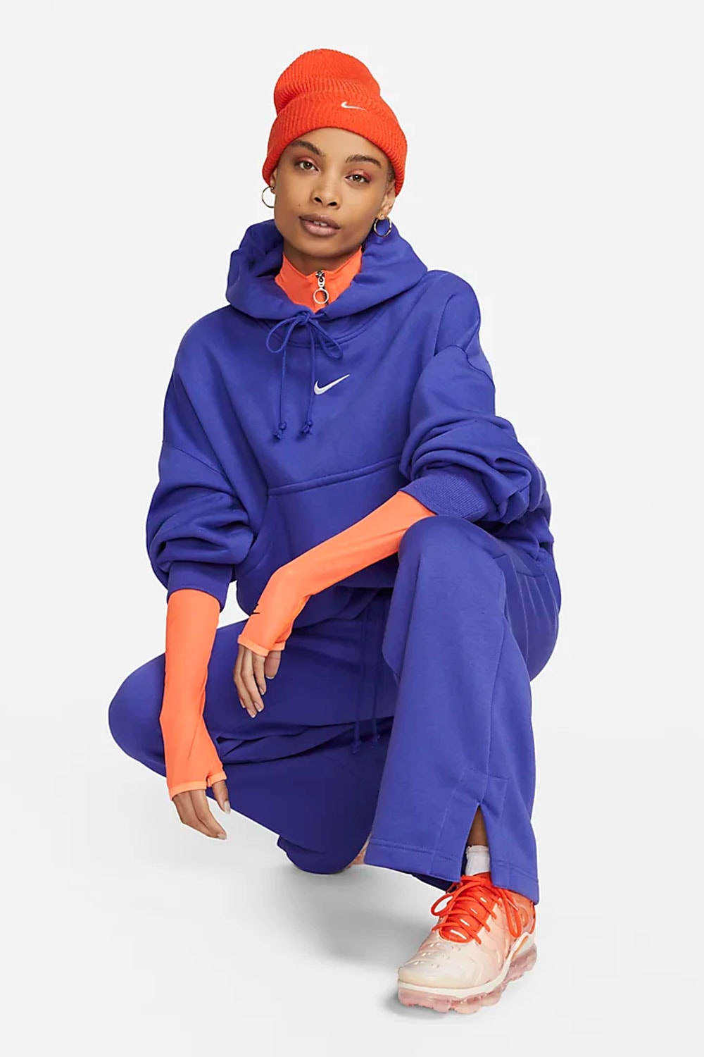 nike back to school essentials hoodie pants blue light glasses backpacks nike air max 270 air force one white purple campus apparel accessories sportswear footwear biker shorts mid rise leggings