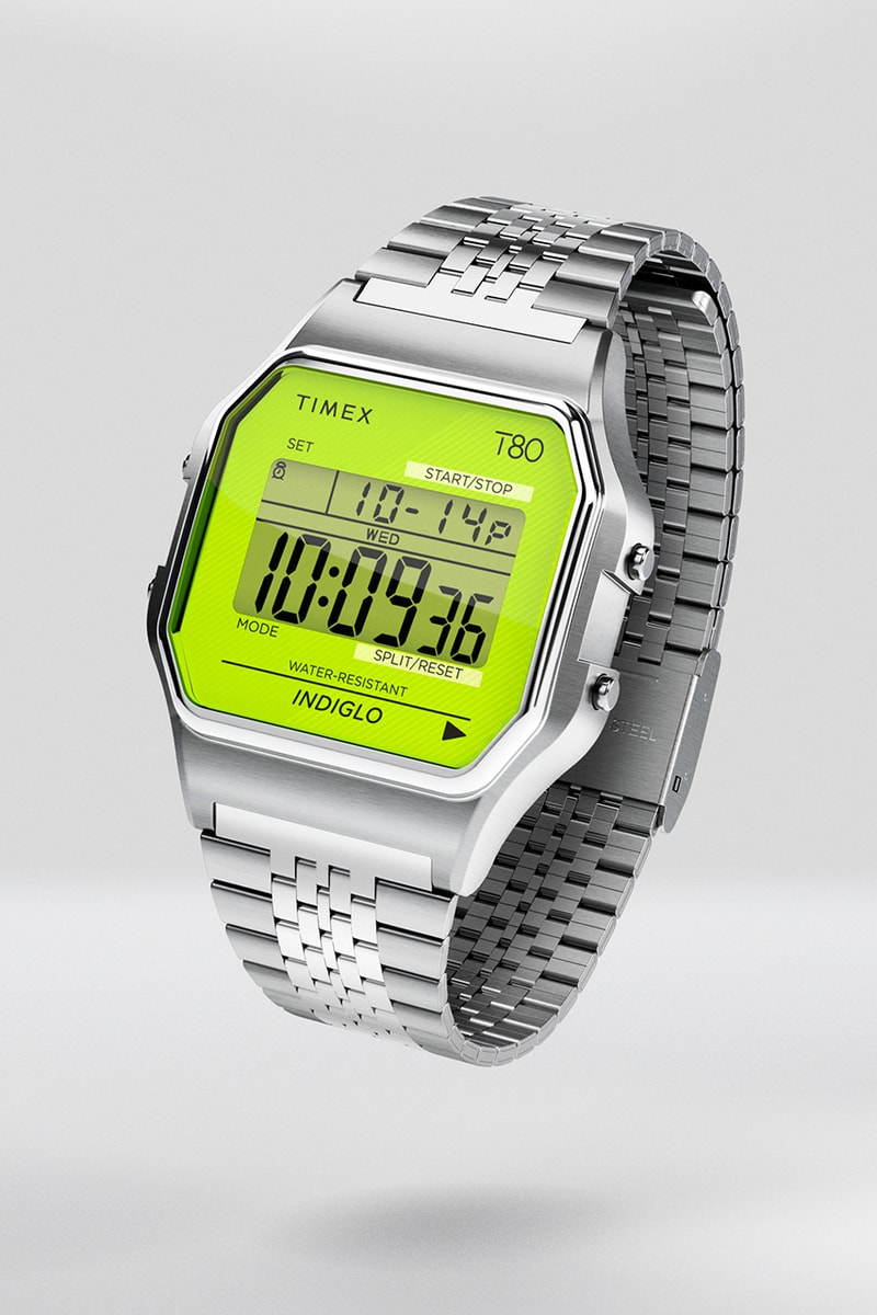 Timex Group T80 Watch Liquid Gold Neon Colorways Green Blue Pink