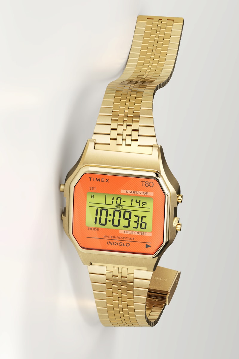 Timex Group T80 Watch Liquid Gold Neon Colorways Green Blue Pink