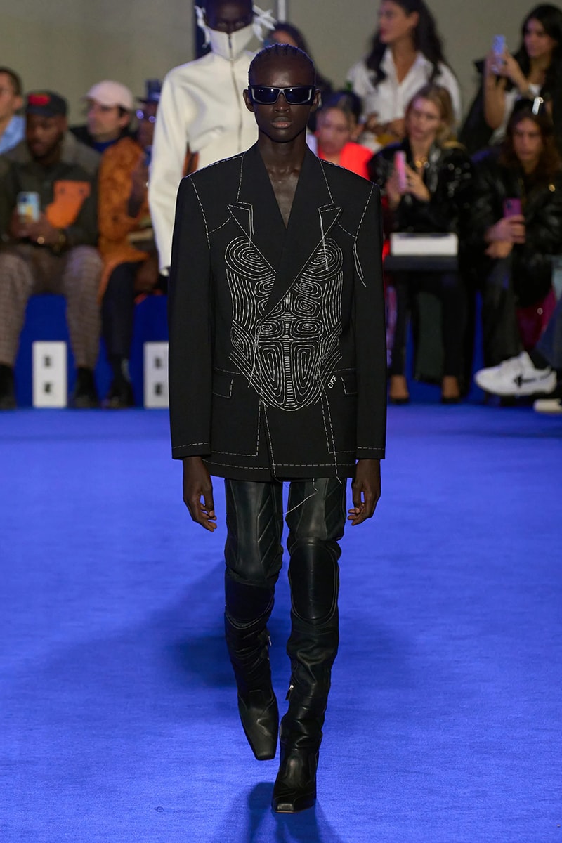 Off-White™'s Spring 2023 Ready-to-Wear collection virgil abloh denim dresses masks suits skirts