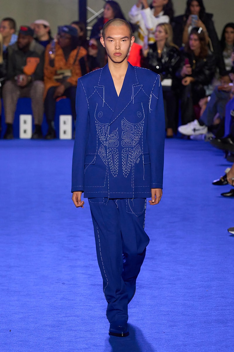 Off-White™'s Spring 2023 Ready-to-Wear collection virgil abloh denim dresses masks suits skirts