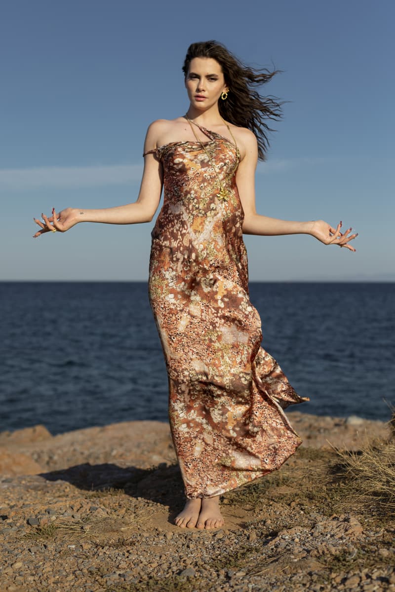 green emerald velvet dress Nude Pearl Wetlook Dress – Di Petsa main image 1