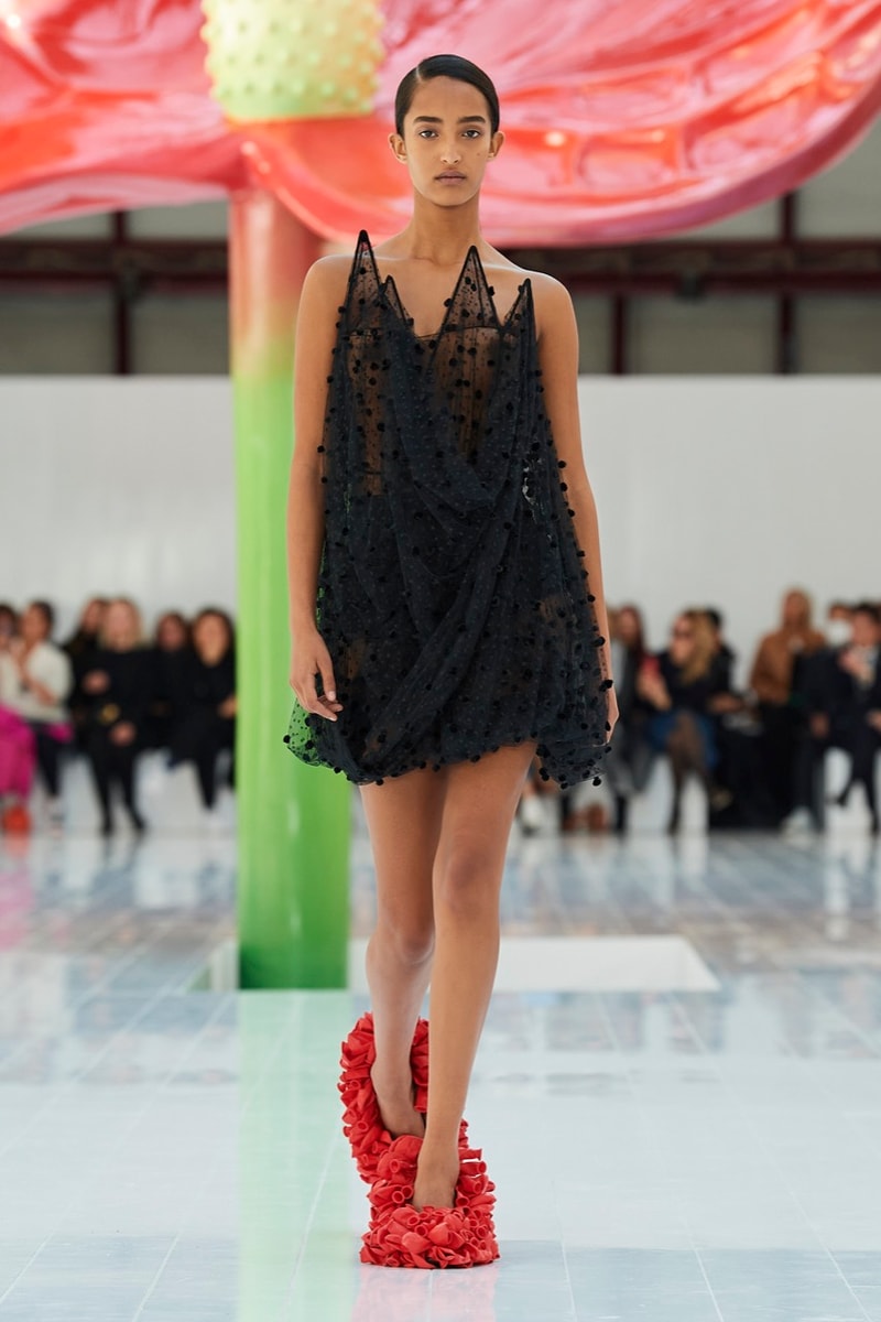 loewe paris fashion week runway dresses tops trousers