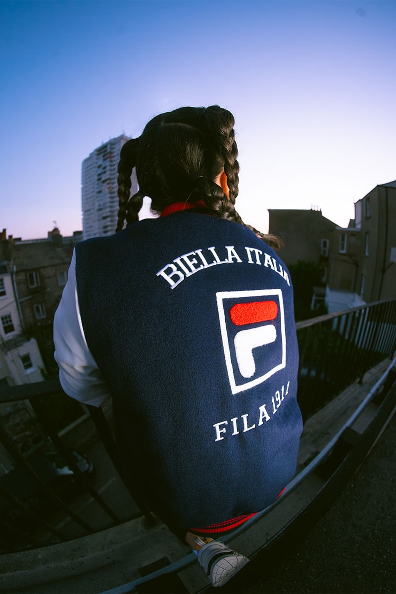 fila parkour fall/winter 2022 rachel gough unisex collection varsity jackets fleece velour joggers