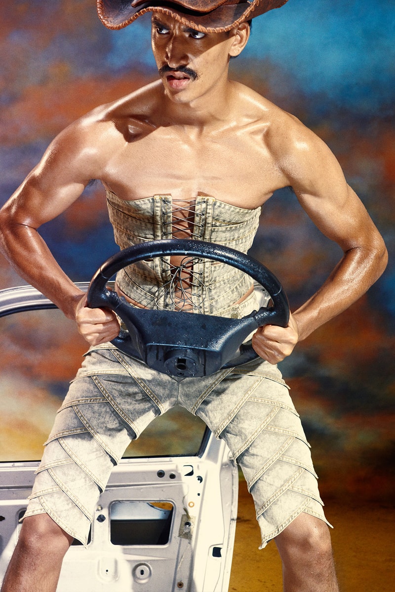 GOOMHEO Spring/Summer 2023 Dystopian Beach Menswear Corsets Denim London Images
