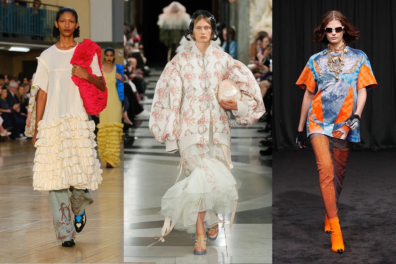 Trends London Fashion Week runway motor sports metallic overlay cut