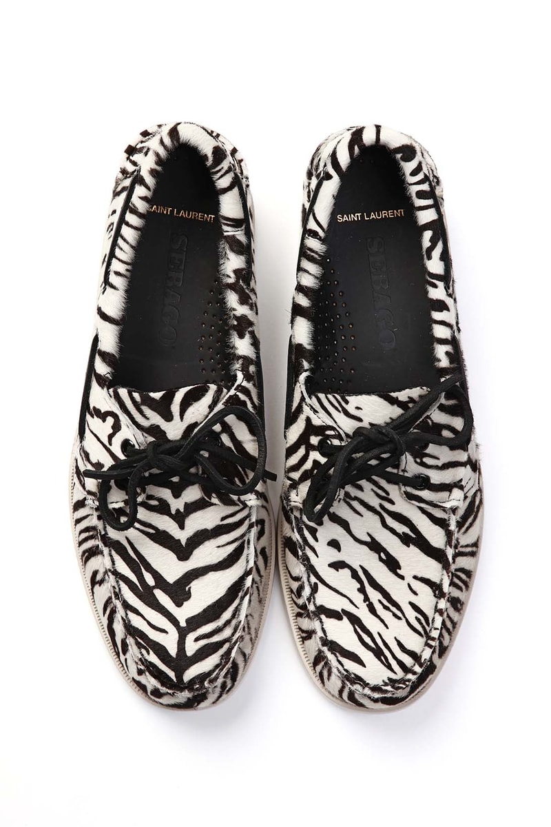 Saint Laurent Sebago Docksides Loafers Leopard Zebra Collaboration
