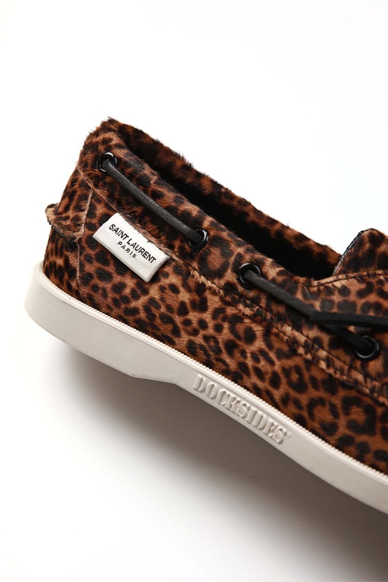 Saint Laurent Sebago Docksides Loafers Leopard Zebra Collaboration