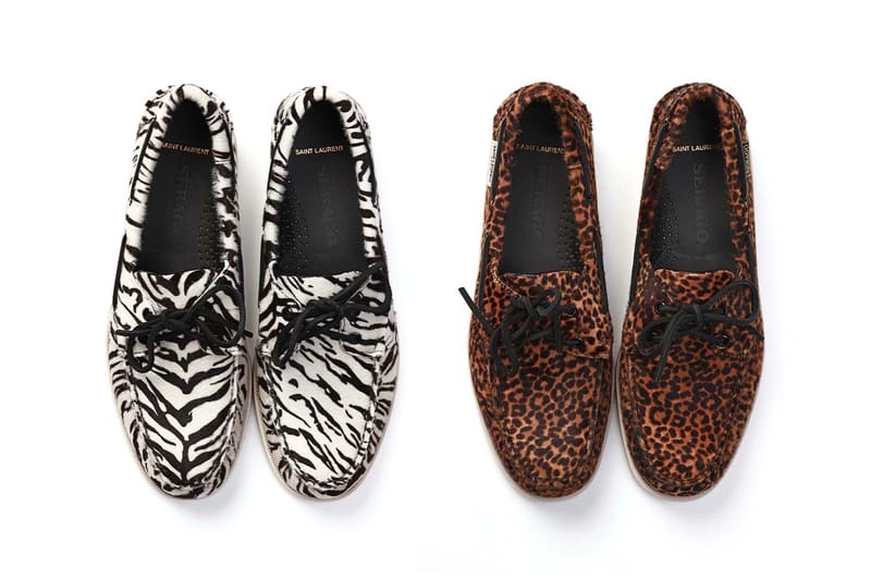 Saint Laurent and Sebago Drop Duo of Animal Print Loafers