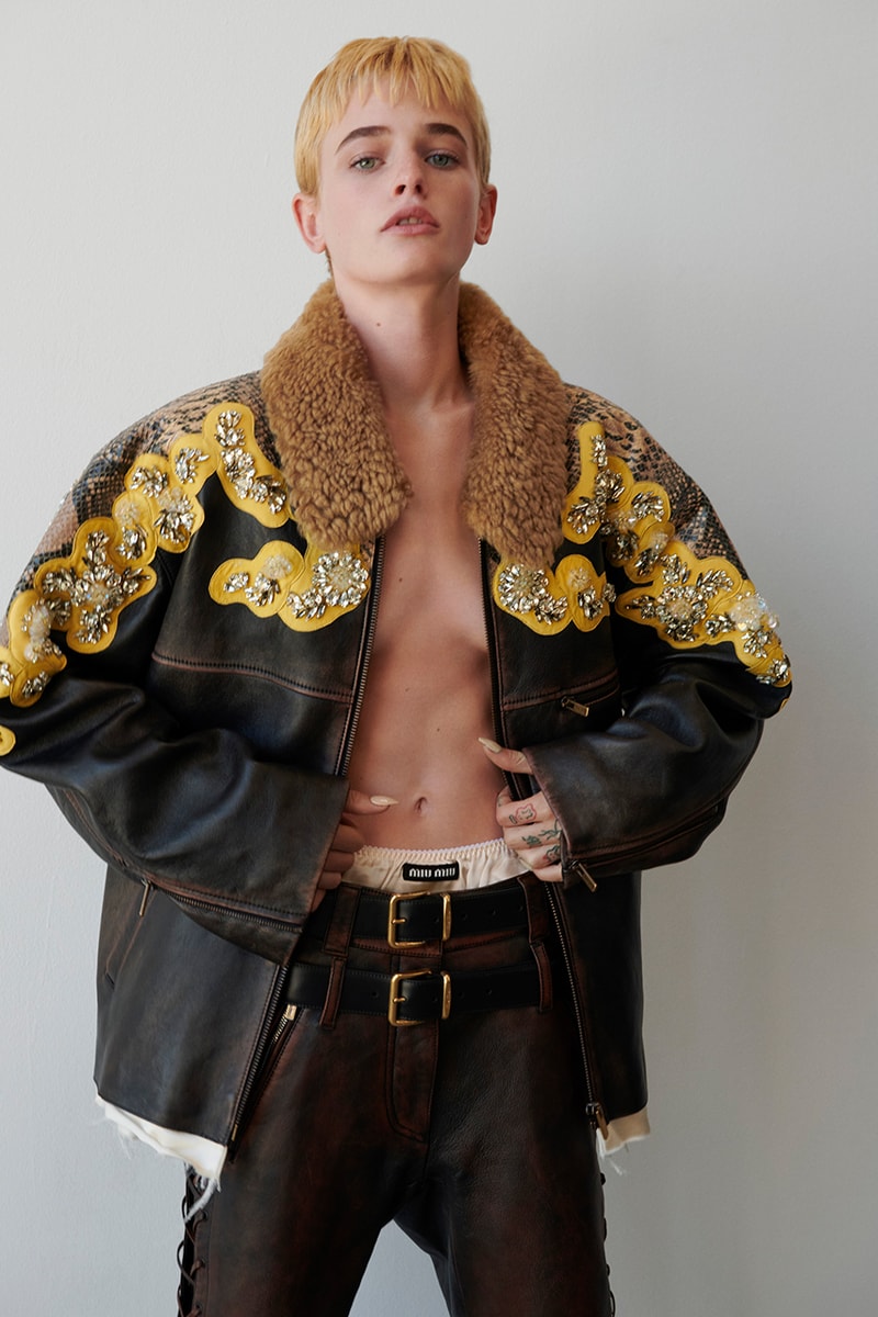 miu miu upcycling leather jackets sustainable clothing runway