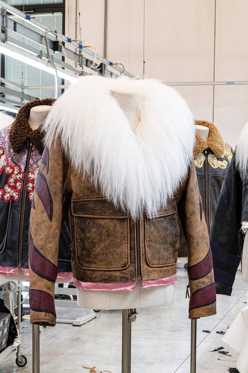 miu miu upcycling leather jackets sustainable clothing runway