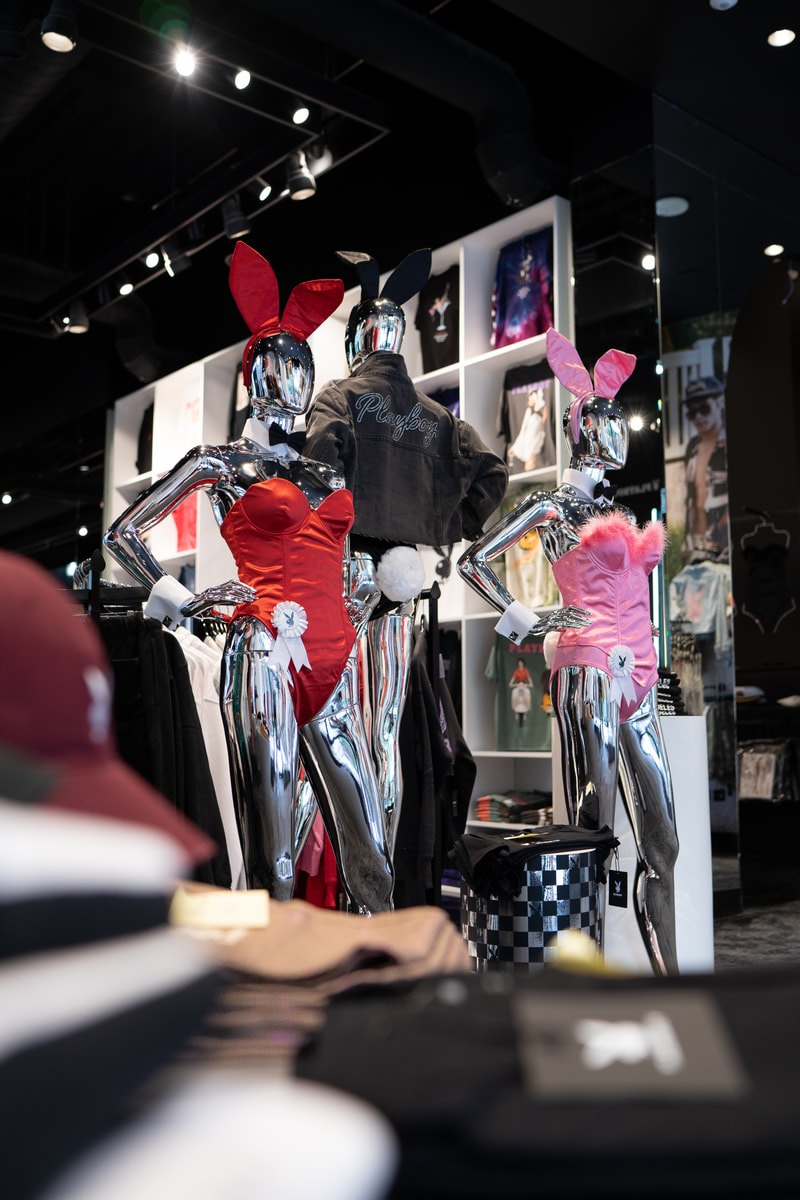 Hugh Hefner playboy costume playboy pop up store Los Angeles playboy hoodie