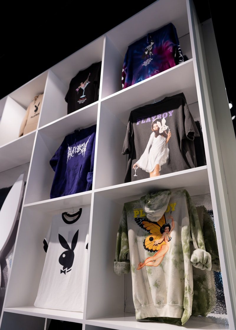 Hugh Hefner playboy costume playboy pop up store Los Angeles playboy hoodie