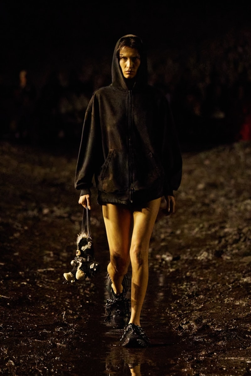 balenciaga fashion week runway paris kanye west bella hadid
