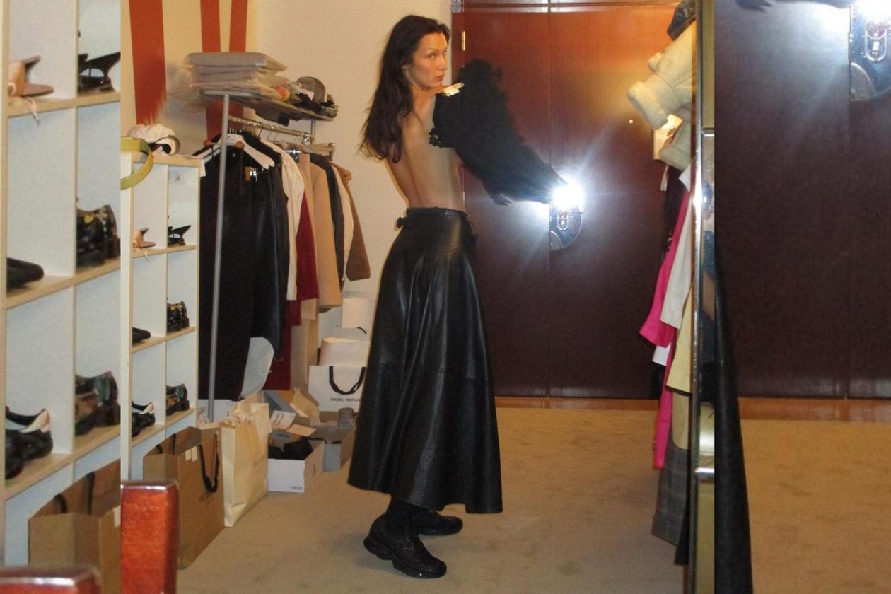 Bella Hadid Paris Fashion Week Model Off Duty Style Nike Air Kukini Triple Black