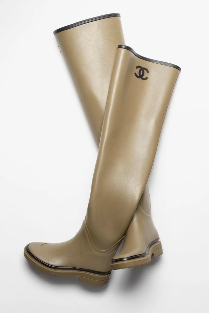 Chanel Thigh High Rain Boot Black White Dark Beige Release Date G39625 X56326 K5218