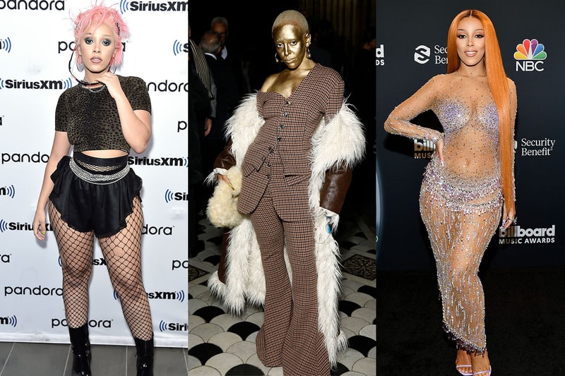 doja cat style evolution grammys billboard music awards mtv vmas versace coperni red carpet fashion