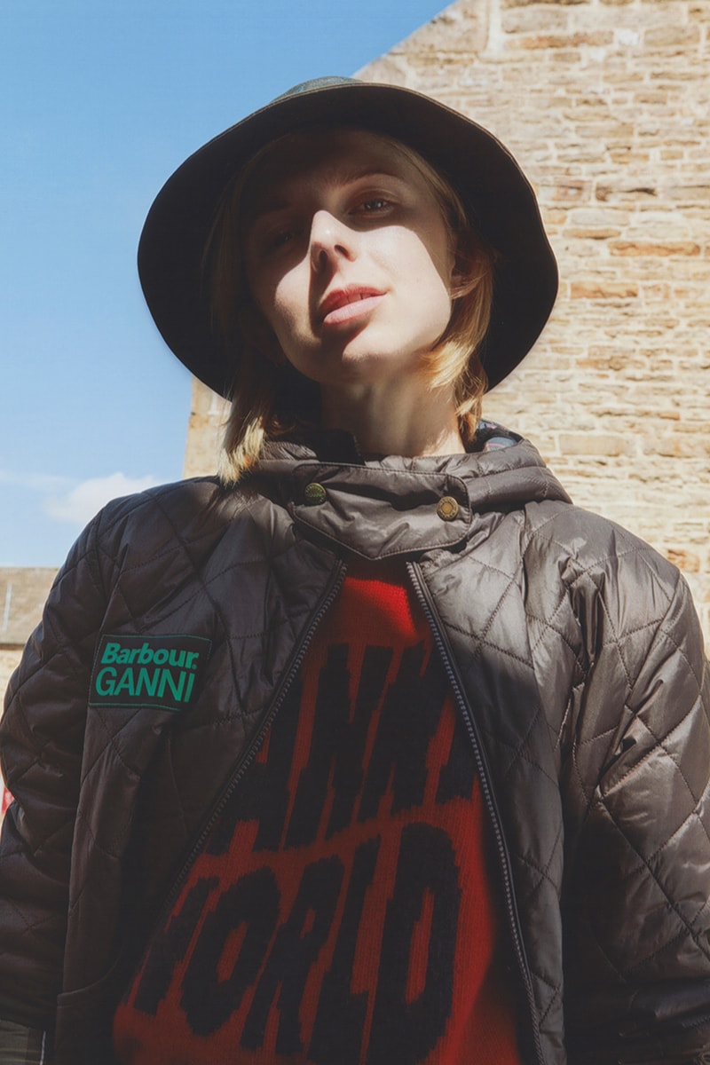ganni barbour collection hats jackets coats shirts