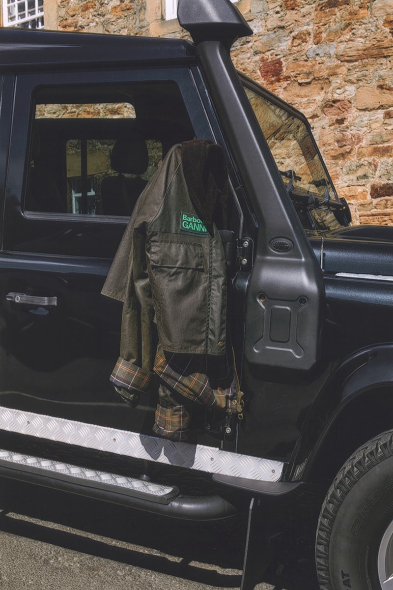 ganni barbour collection hats jackets coats shirts