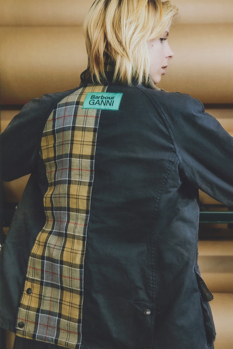 ganni barbour collection hats jackets coats shirts