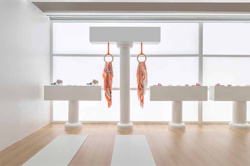 Hermes Fitness Event Pop-Up Hong Kong Boxing Ring Climbing Wall Kettlebells Ping Pong Table Images