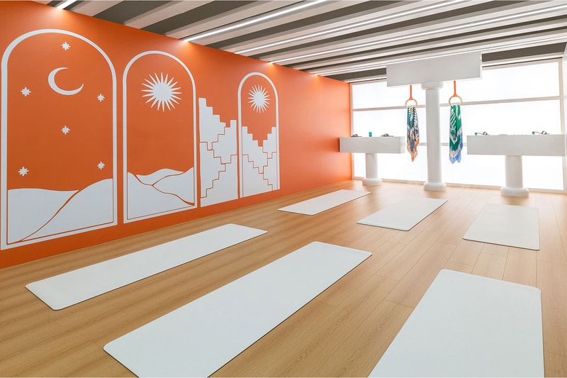 Hermes Fitness Event Pop-Up Hong Kong Boxing Ring Climbing Wall Kettlebells Ping Pong Table Images