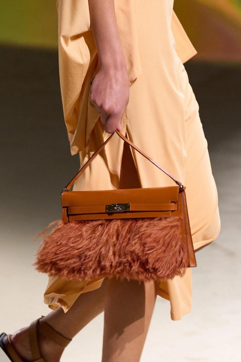 Hermes Paris Fashion Week Spring Summer 2023 Handbag Kelly Ostrich Feather