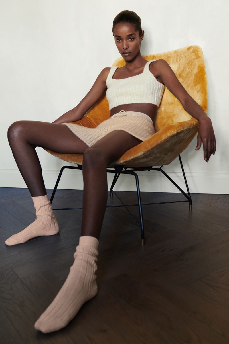 loro piana cashmere silk knitwear turtleneck slip dress slippers home Italy fall winter 2022