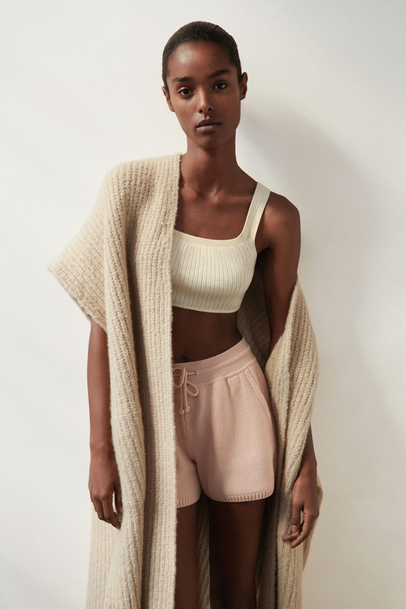 loro piana cashmere silk knitwear turtleneck slip dress slippers home Italy fall winter 2022