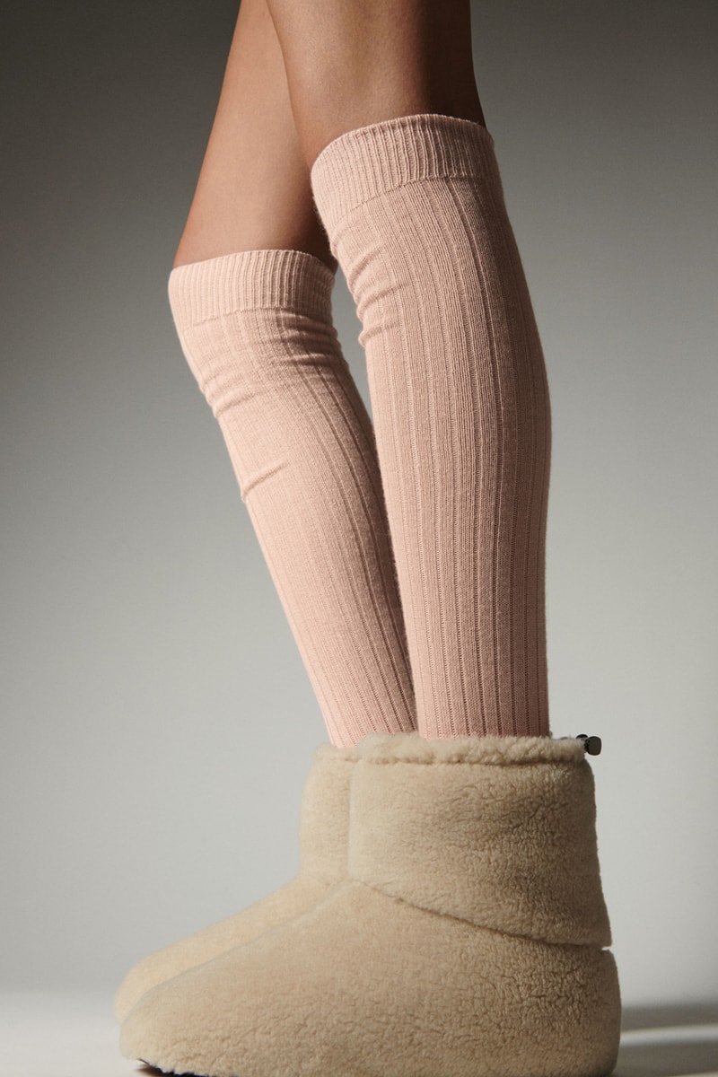 loro piana cashmere silk knitwear turtleneck slip dress slippers home Italy fall winter 2022