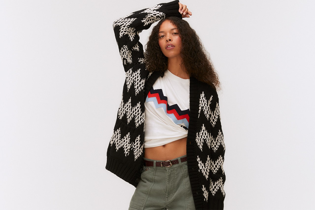 missoni cardigan fashion streetwear luxury wool blend heritage button zig-zag patchwork collection range fw22 fall winter lookbook campaign hypebae