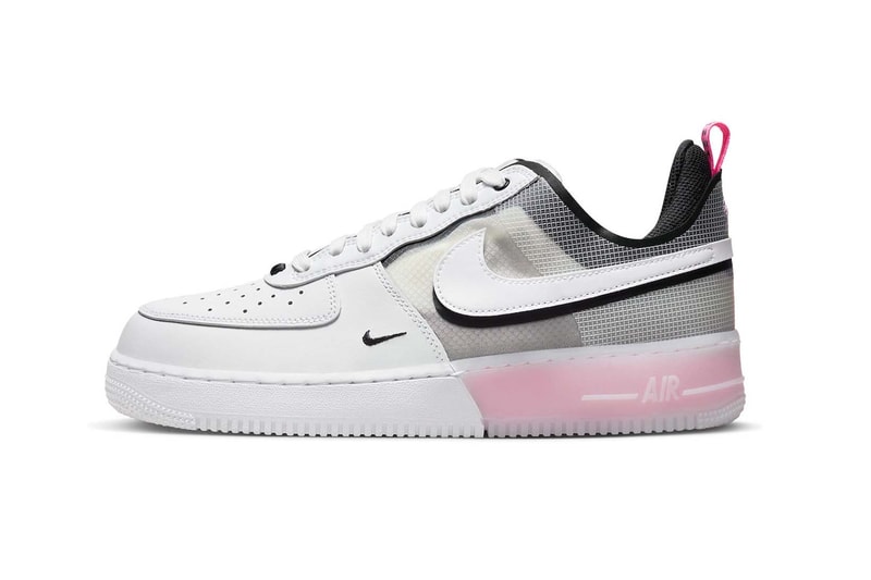 Nike Air Force 1 React Black White Pink Spell dv0808-100 Release Date
