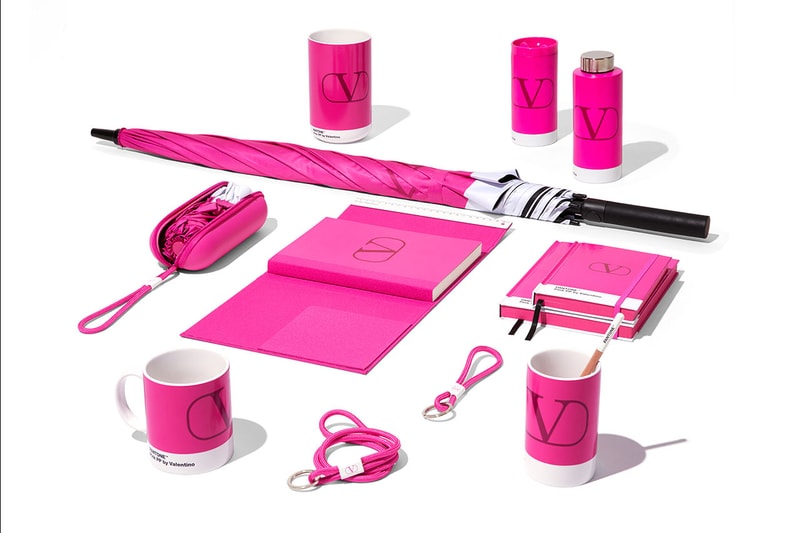 valentino pink pantone color umbrella notebook pen mug cup