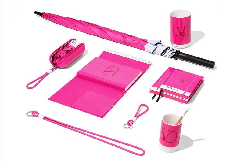 valentino pink pantone color umbrella notebook pen mug cup