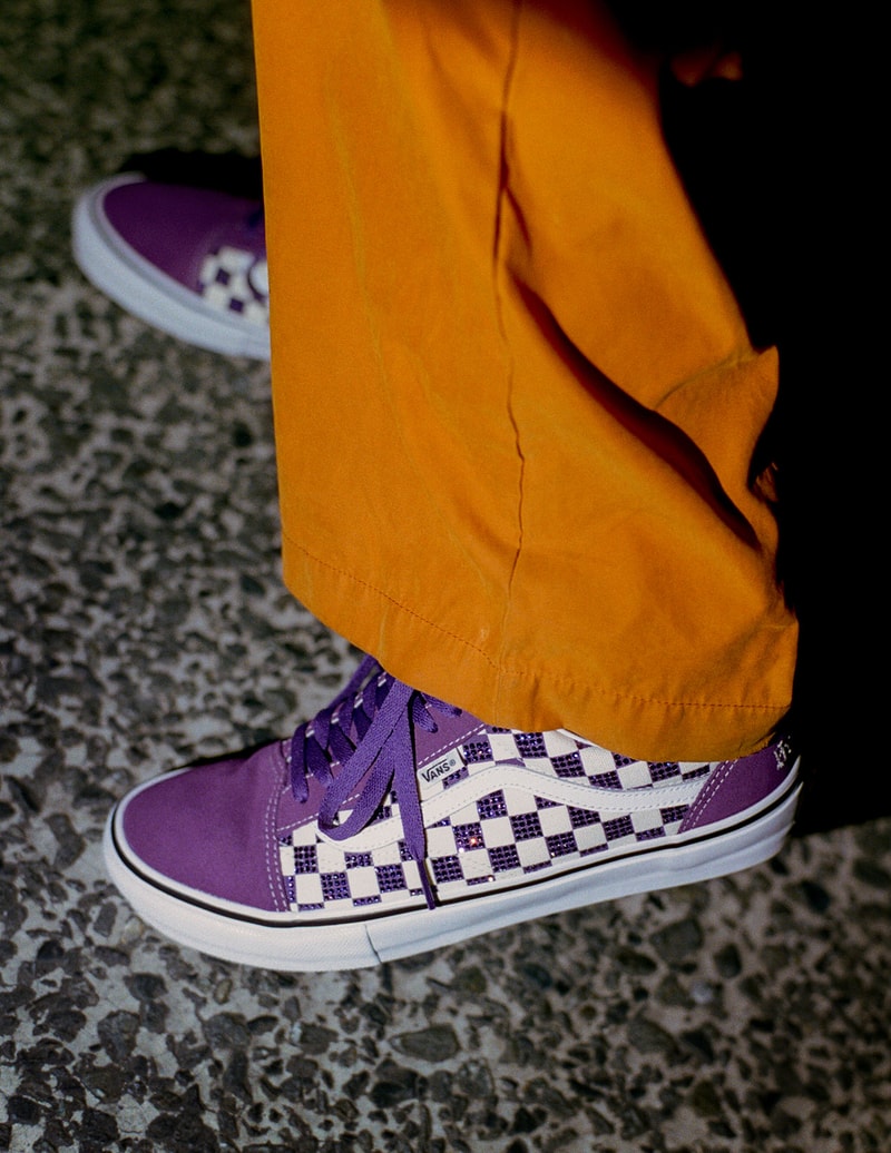 Supreme Vans Swarovski Old Skool Collaboration Purple Red Brown Release Date