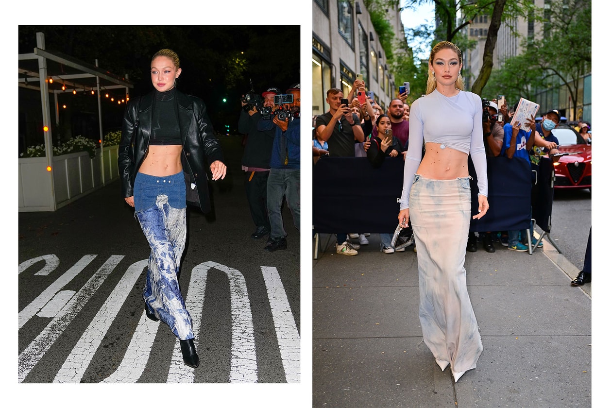 Denim Skirts Long Low-Rise Maxi Fashion Trend Y2k Bella Gigi Hadid Outfits Where to buy