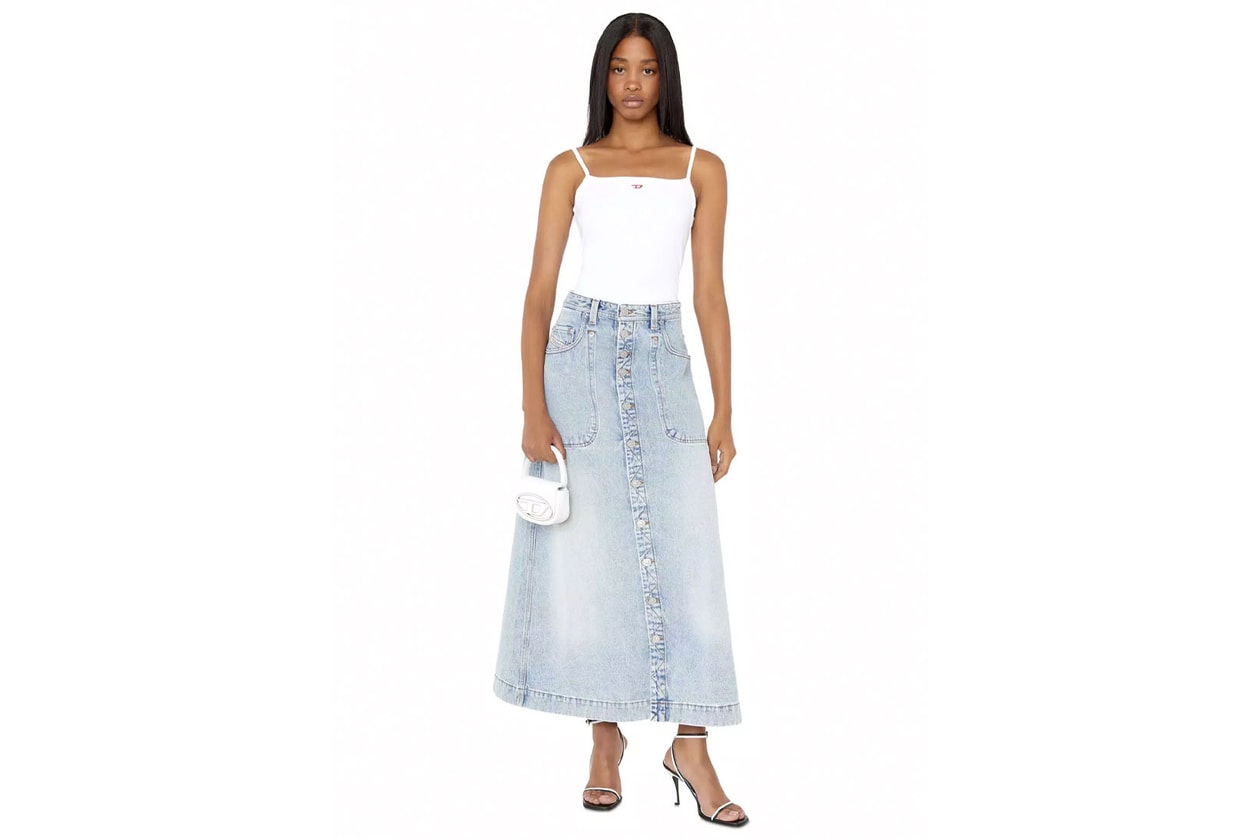 Denim Skirts Long Low-Rise Maxi Fashion Trend Y2k Bella Gigi Hadid Outfits Where to buy