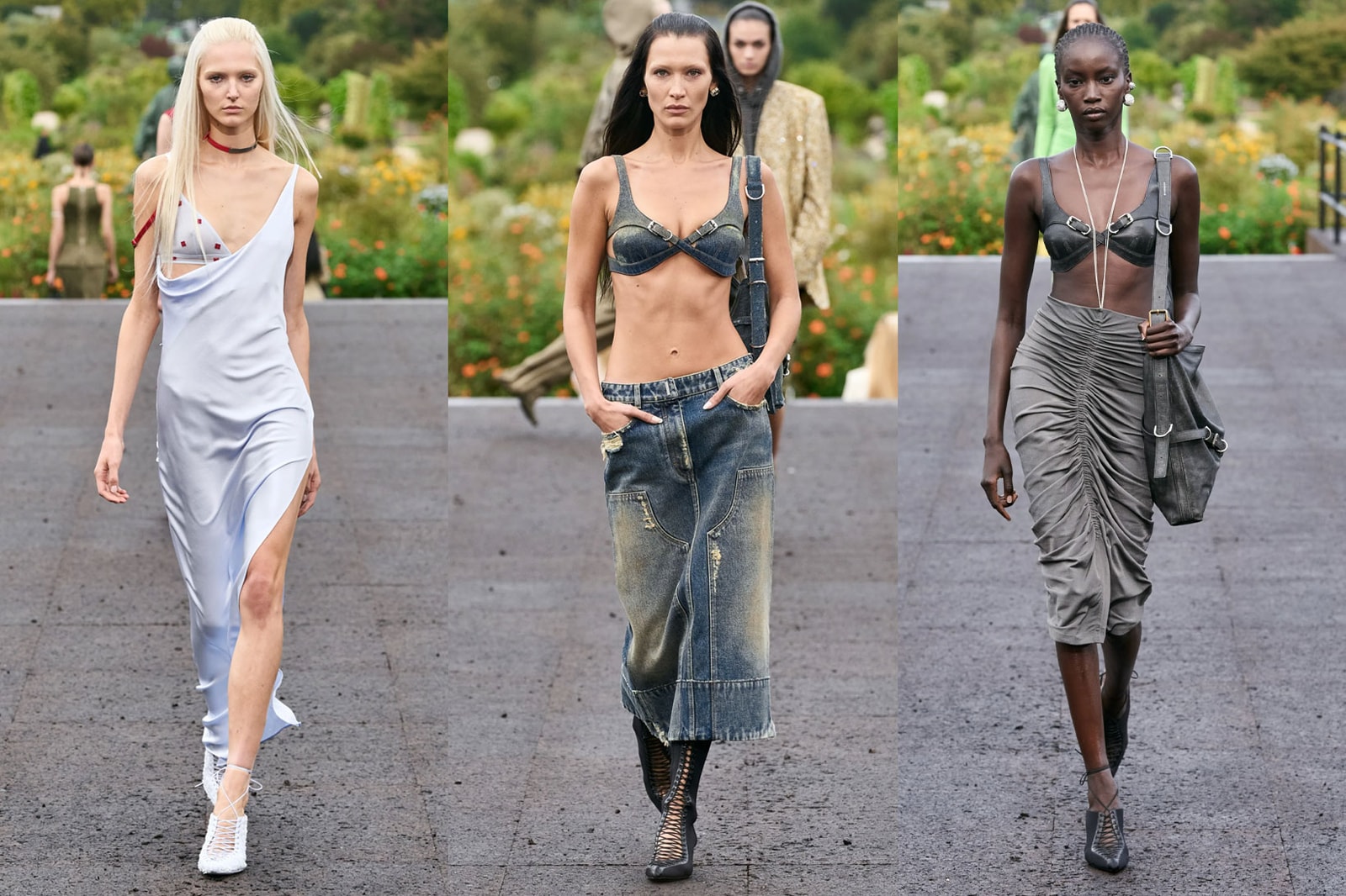 Underwear as a daywear fashion trend spring/summer 2023 Kylie Jenner Bella Hadid Julia Fox