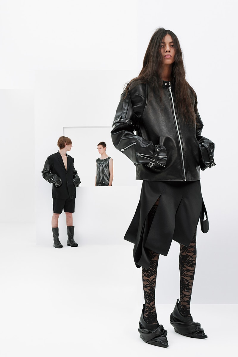 we11done spring summer rough strokes collection dresses jackets blazers PVC skirts lace bodysuits 