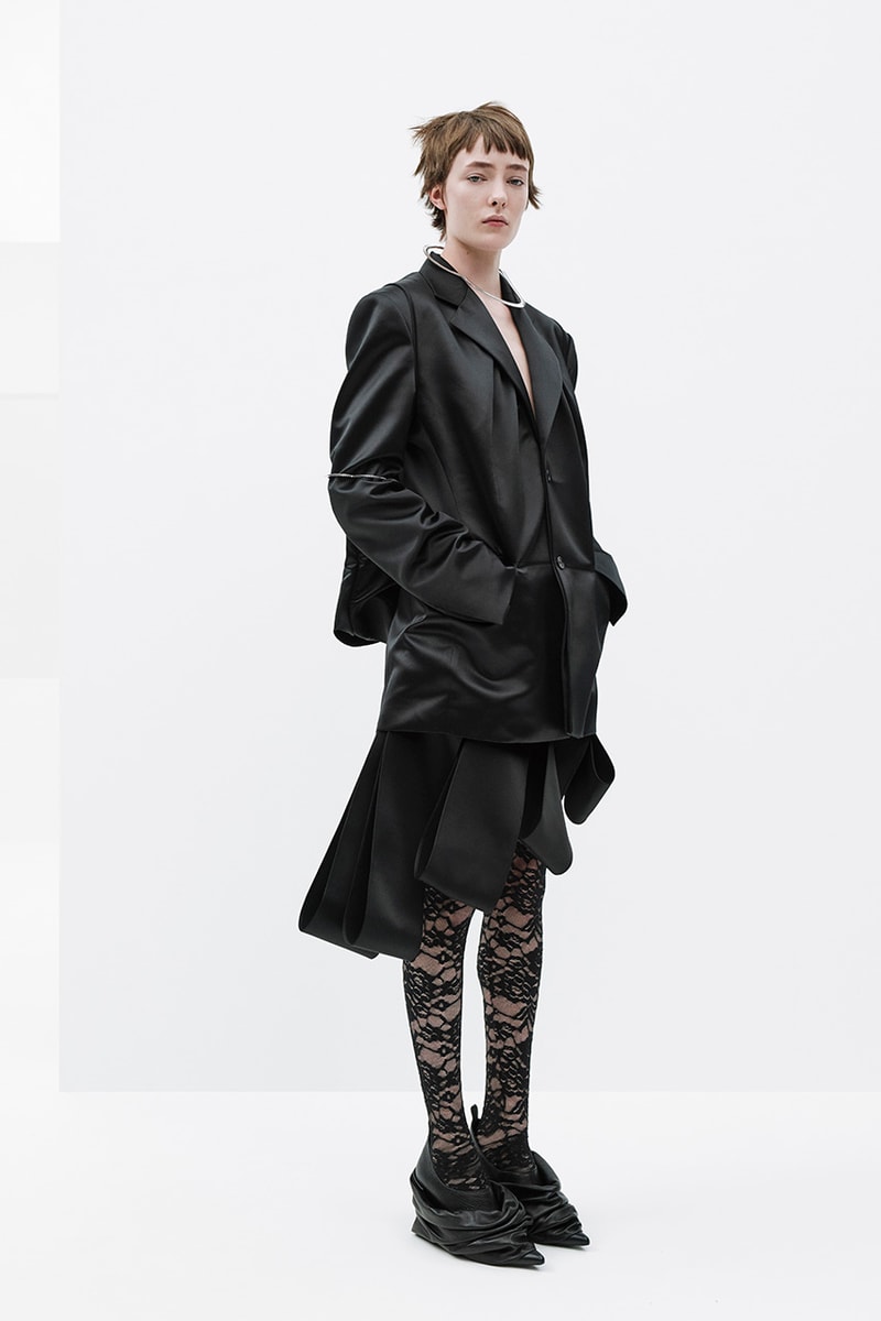 we11done spring summer rough strokes collection dresses jackets blazers PVC skirts lace bodysuits 