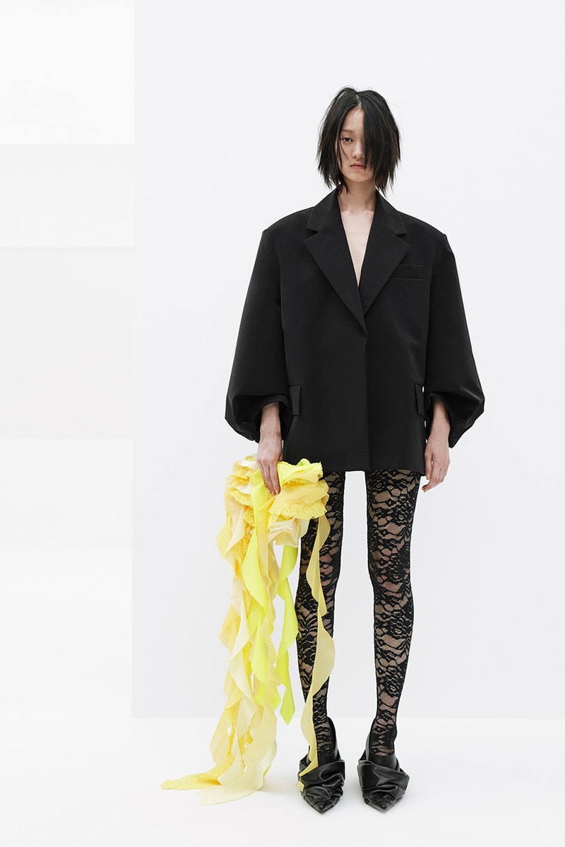 we11done spring summer rough strokes collection dresses jackets blazers PVC skirts lace bodysuits 